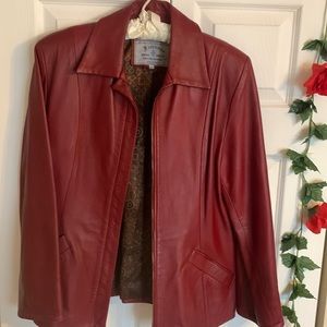 Fiorenza red leather jacket